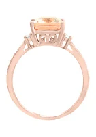 Diamond and Morganite Ring in 14K Rose Gold