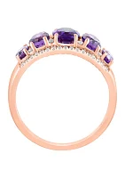 1/5 ct. t.w. Diamond and Amethyst Ring in 14K Rose Gold