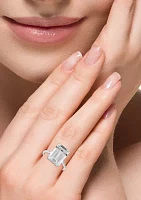 Diamond and White Topaz Ring 14K Gold