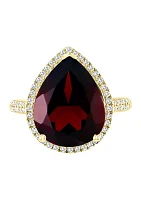 1/3 ct. t.w. Diamond and 8.65 ct. t.w. Garnet Ring in 14K Yellow Gold 