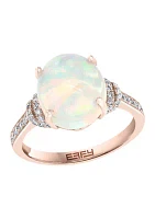 1/4 ct. t.w. Diamond and 3.15 ct. t.w. Ethiopian Opal Ring in 14K Yellow Gold