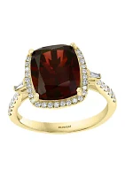  14K Yellow Gold 1/3 ct. t.w. Diamond and  5.45 ct. t.w. Garnet  Ring