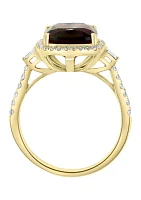  14K Yellow Gold 1/3 ct. t.w. Diamond and  5.45 ct. t.w. Garnet  Ring