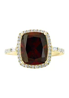  14K Yellow Gold 1/3 ct. t.w. Diamond and  5.45 ct. t.w. Garnet  Ring