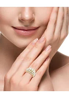 Diamond and Freshwater Pearl Ring in 14K Yellow Gold