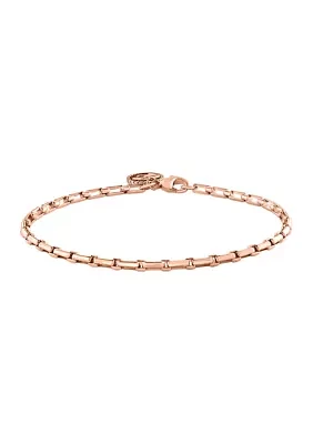 Men's Plated Bracelet in Rose Gold over Sterling Silver