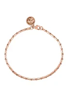 Men's Plated Bracelet in Rose Gold over Sterling Silver