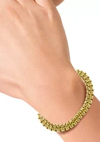 Sterling Silver/Gold Plated 8.5" Men's Bracelet 