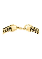 	  Sterling Sterling/Gold-Plated Black Cord 8.5" Men's Bracelet 