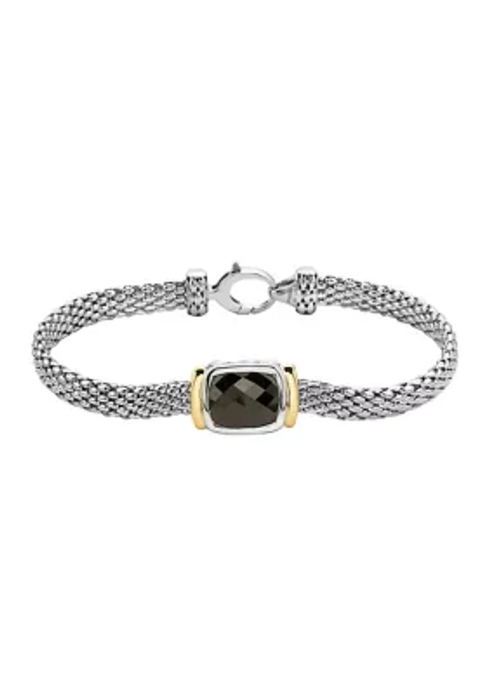 Onyx Cable Bracelet in 18K Sterling Silver