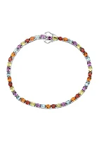  9.1 ct. t.w. Multi-Colored Semi-Precious Gemstone Bracelet in Sterling Silver  