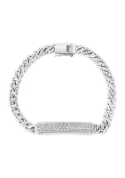 Men's White Sapphire Bracelet in Sterling Silver