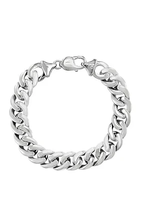 Men's Sterling Silver 8.5 Inch Bracelet With Ruthenium Finish