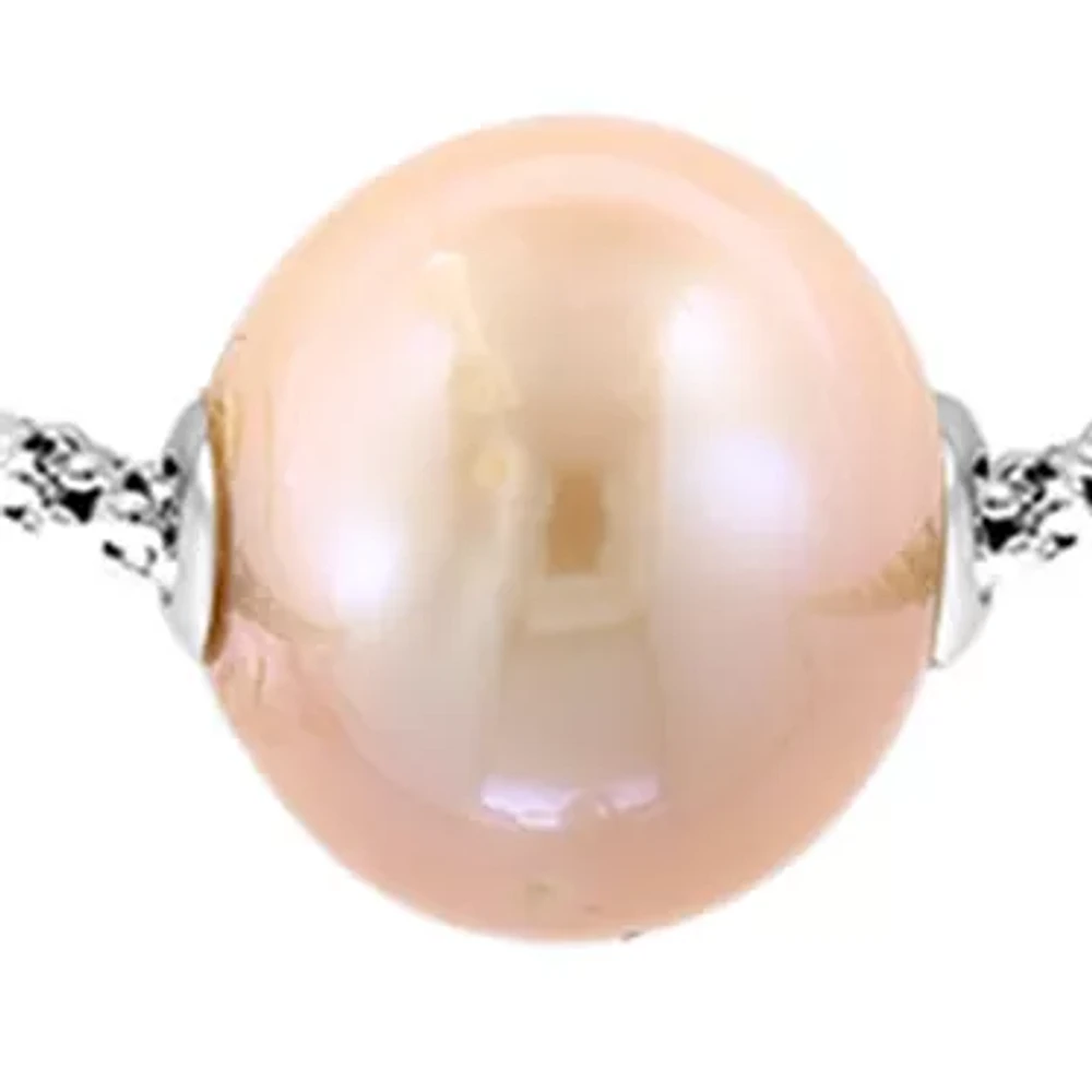 10 Millimeter Peach Freshwater Pearl Bracelet in Sterling Silver  