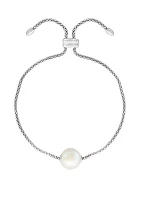  10 Millimeter Freshwater Pearl Bracelet in Sterling Silver 