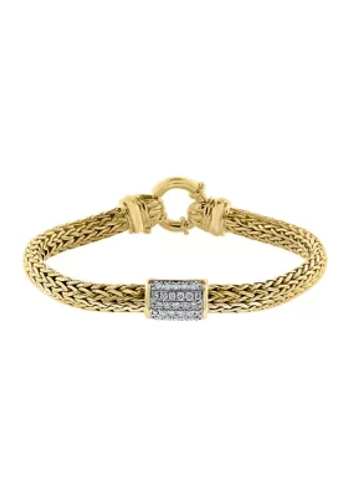 Sterling Silver/Gold Plated 1/2 ct. t.w. Diamond Bracelet 