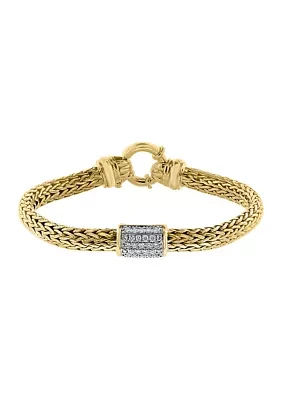 Sterling Silver/Gold Plated 1/2 ct. t.w. Diamond Bracelet 