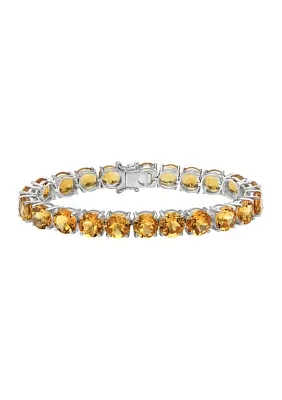 Sterling Silver Citrine Line Bracelet