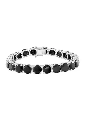 Onyx Tennis Bracelet in Sterling Silver