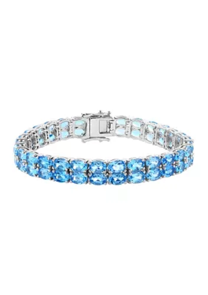 Sterling Silver Blue Topaz Bracelet