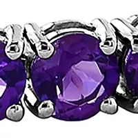 Sterling Silver Amethyst Adjustable Bracelet 