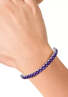 Sterling Silver Amethyst Adjustable Bracelet 