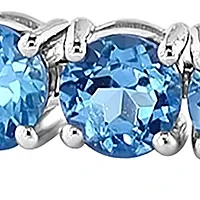 Sterling Silver Blue Topaz Bolo Bracelet