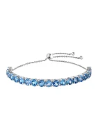 Sterling Silver Blue Topaz Bolo Bracelet