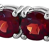 Sterling Silver Garnet Bolo Bracelet