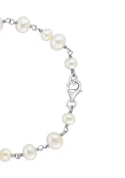 Sterling Silver Freshwater Pearl 7.5" Bracelet