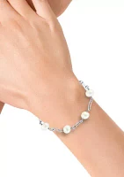 Sterling Silver 8 Millimeter Freshwater Pearl 7.5" Bracelet 