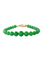  14K Yellow Gold 7/8 ct. t.w. Green Jade Bracelet