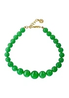  14K Yellow Gold 7/8 ct. t.w. Green Jade Bracelet