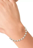  14K Yellow Gold Freshwater Pearl and Gold Bead 7.5 Inch Bracelet