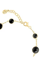 Onyx Beaded Bracelet In 14k Yellow Gold 