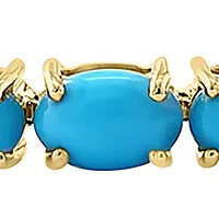 Turquoise Tennis Bracelet in 14k Yellow Gold