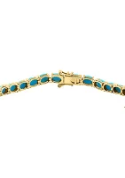 Turquoise Tennis Bracelet in 14k Yellow Gold