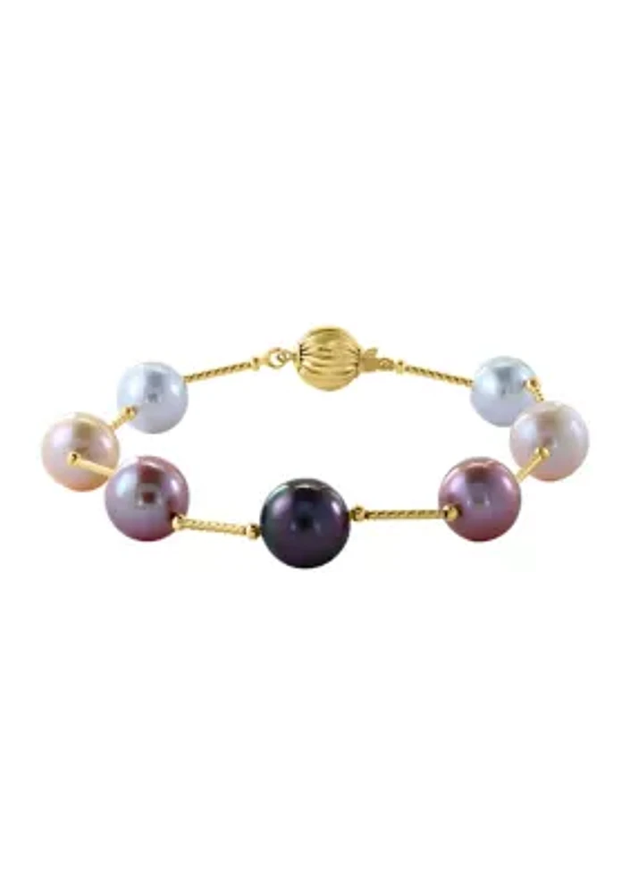 Multi Freshwater Pearl Bracelet in 14K Yellow Gold