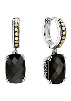 Onyx Drop Earrings in 18K Sterling Silver