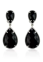 Onyx Drop Earrings in Sterling Silver