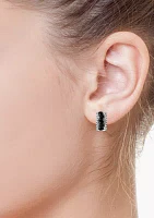 Sterling Silver Black Spinel Earrings