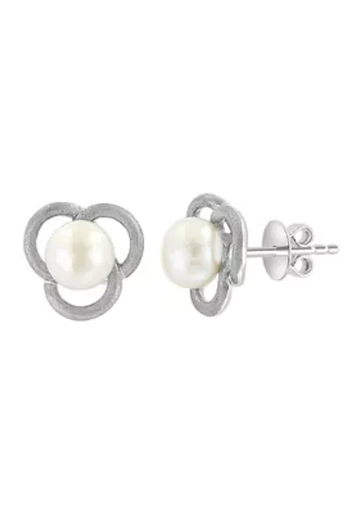 Freshwater Pearl Stud Earrings in Sterling Silver