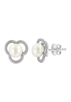 Freshwater Pearl Stud Earrings in Sterling Silver