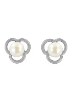 Freshwater Pearl Stud Earrings in Sterling Silver