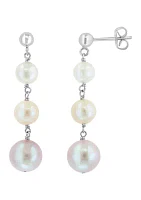 Sterling Silver Freshwater Pearl Drop Earrings 