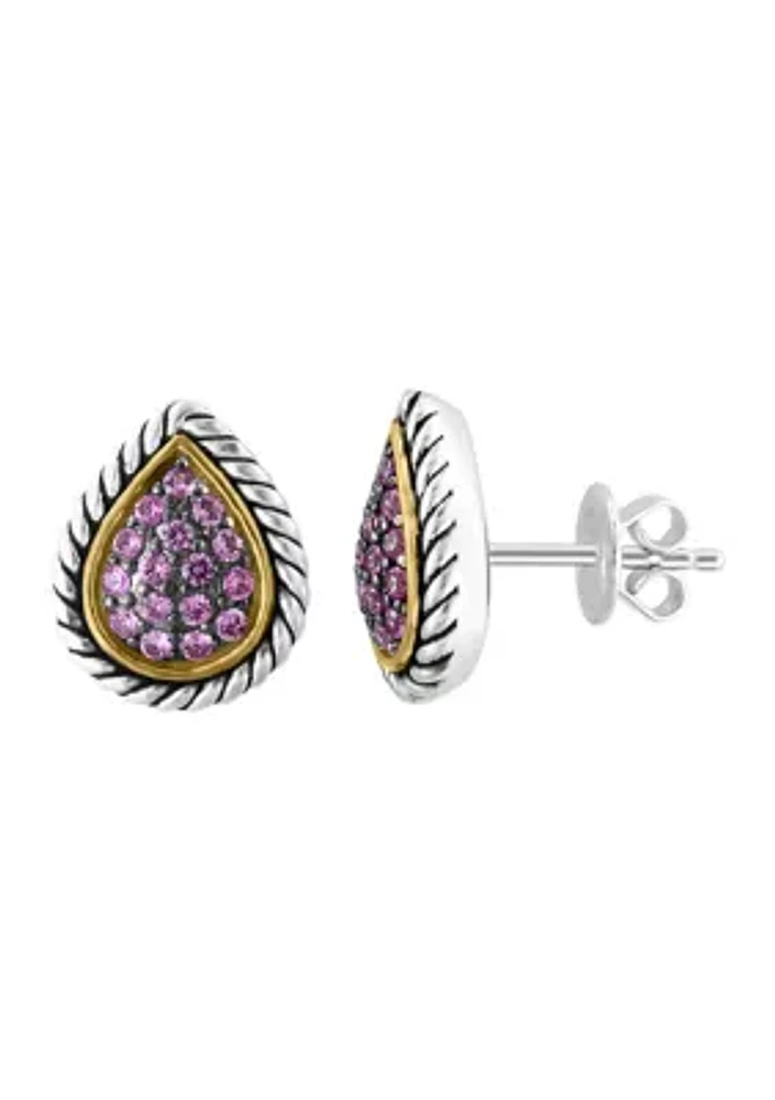 Sterling Silver Pink Sapphire Earrings