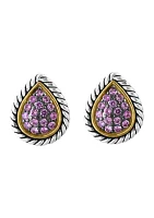 Sterling Silver Pink Sapphire Earrings