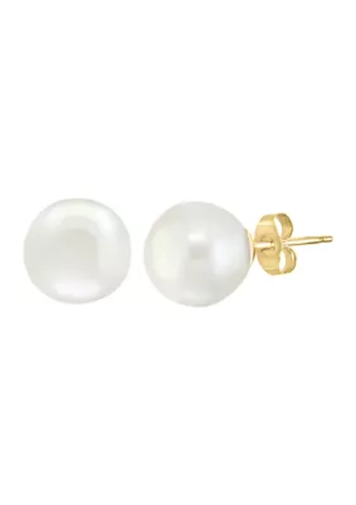 Freshwater Pearl Stud Earrings in 14K White Gold