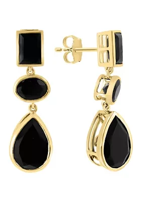 9 ct. t.w. Onyx Earrings in 14K Yellow Gold