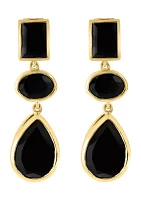 9 ct. t.w. Onyx Earrings in 14K Yellow Gold